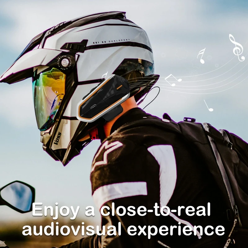

Bluetooth-гарнитура QTBE6 для мотоциклетного шлема, 800-1000 м