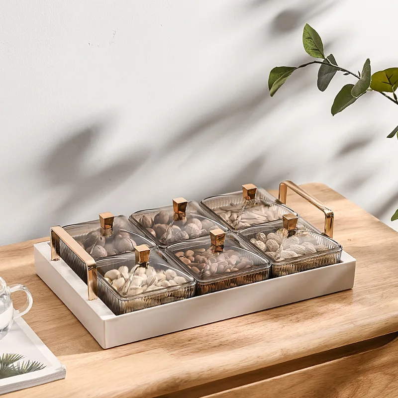 

Высококачественная тарелка для сушеных фруктов, стеклянная тарелка для фруктов в гостиной, закуска, конфетница, домашняя мебель