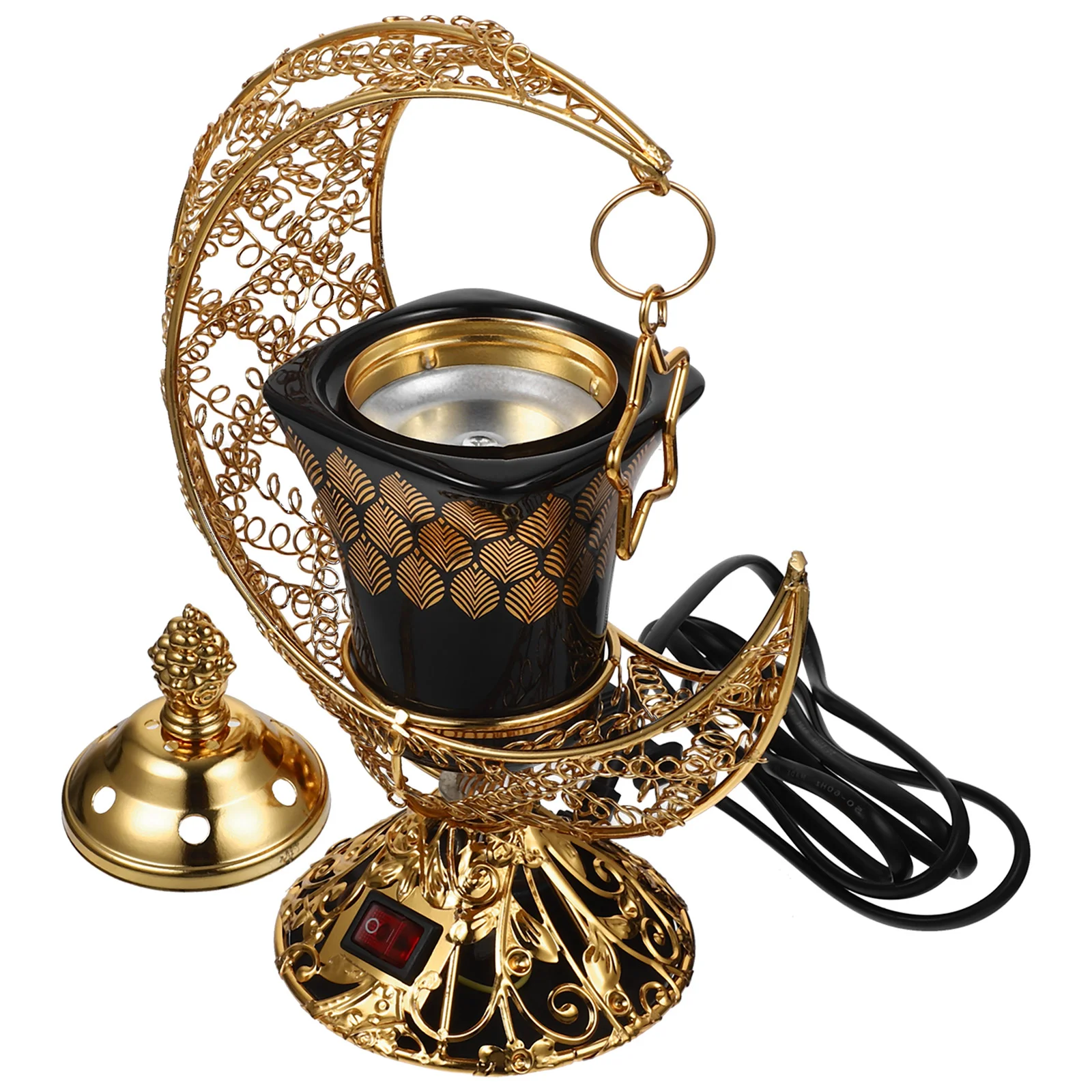 

Arabic Style Burner Exquisite Hollow Ceramic Censer Plug-in Burner(US Plug)