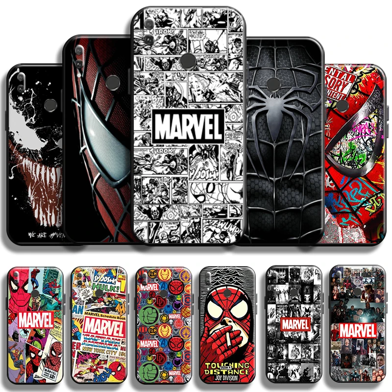 

Marvel Avengers For Huawei Y9 Prime Y9 2019 Y9A Phone Case Soft Liquid Silicon Shell Funda Cover Coque Cases Back Black