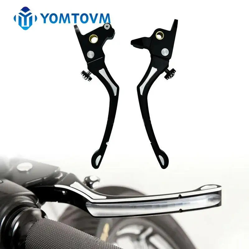 

Pair Black Billet Aluminum Brake Clutch Levers Adjustable Fit For Harley Touring Glide FLTRX 2014-up Motorcycle Accessories
