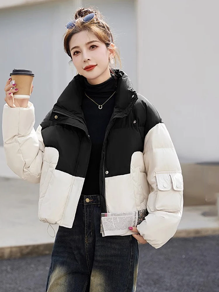 Высококачественный короткий пуховик с хлопковой подкладкой женская зимняя