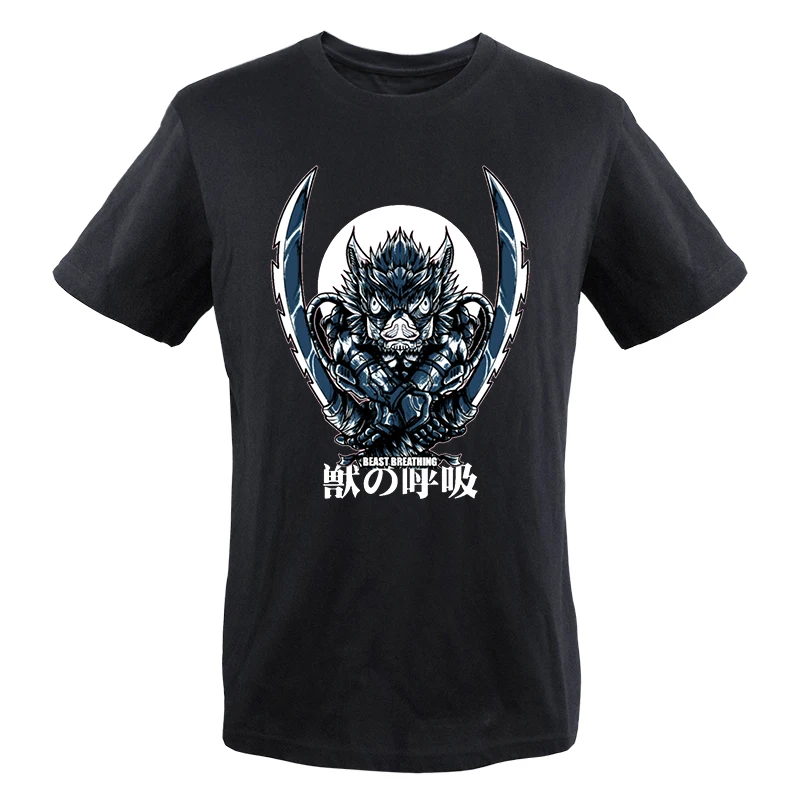 

Demon Slayer Mens Summer Tshirts Inosuke Mangas Kimetsu Graphic Anime T-Shirt 100% Cotton Classical Tees Camisa Masculina