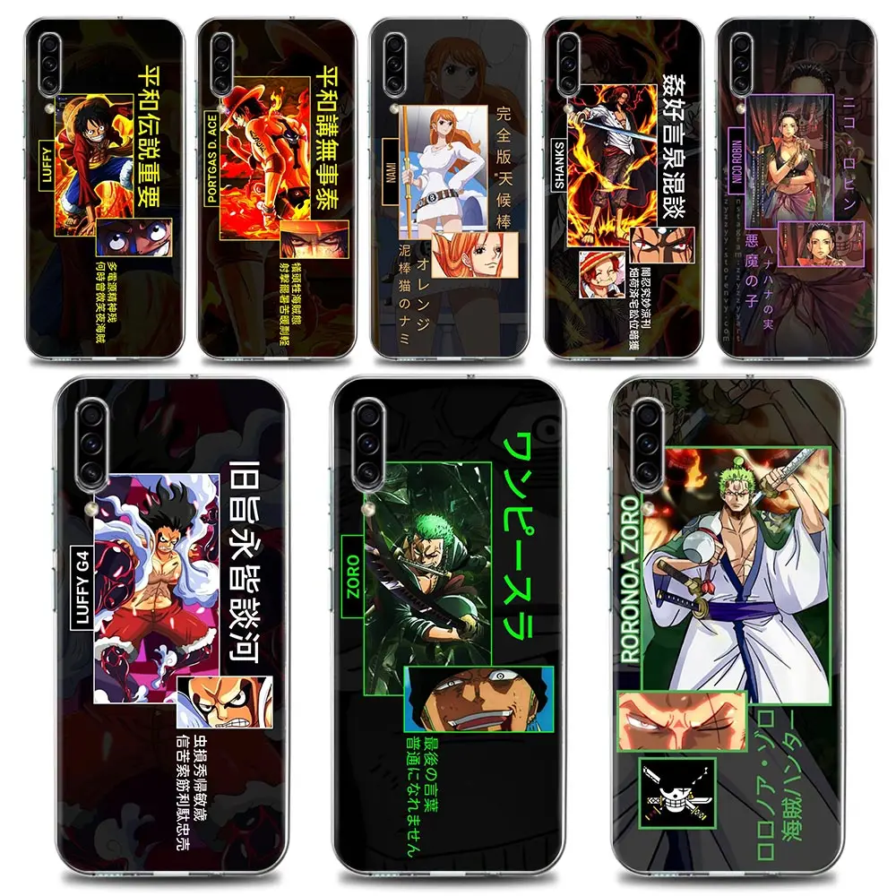 

Clear Soft Silicone Case For Samsung Galaxy Note 20 Ultra 5G 8 9 10 Lite Plus A50 A70 A20 A01 Cover Japanese Anime Luffy Zoro