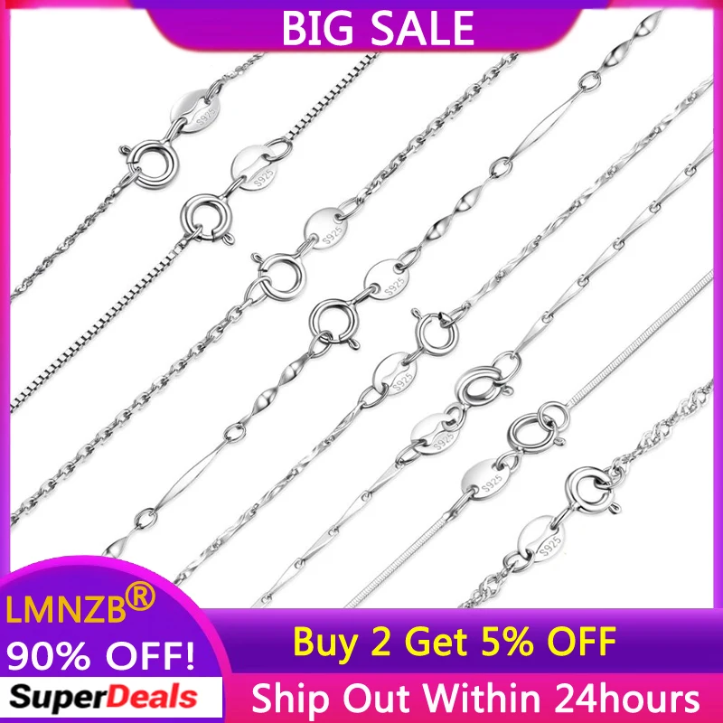 

LMNZB With Credentials Real Tibetan Silver Necklace Ingot Twisted Trace Belcher Snake Bar Singapore Box Chain Necklace Women