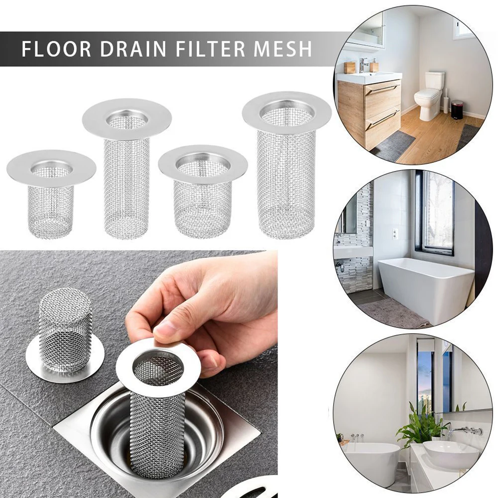 

Stainless Steel Floor Drain Filter Kitchen Bathroom Basin Hair Catcher Sink Garbage Anti-blocking Sewer Drain Outlet Strainer