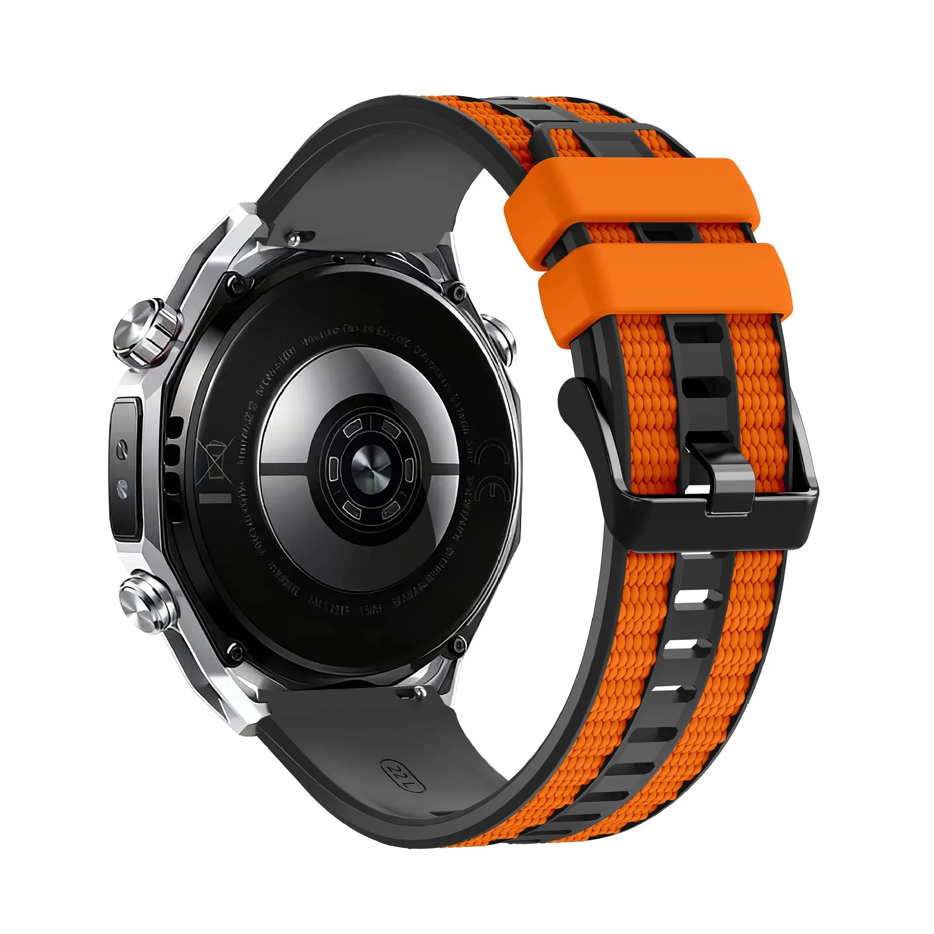 Фото Официальный силиконовый ремешок 22 мм для Huawei Watch Ultimate 2 Sport, двухцветный браслет для Huawei Watch 5 GT6-5-4-3 Pro 46 мм/GT Runner 2 №2