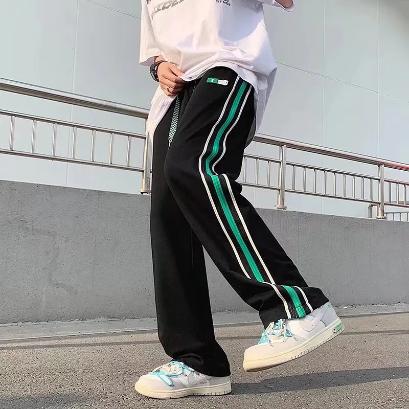 

2022 Ropa Stripe Joggers Men Baggy Tracksuit Pants Students Daily Casual Korean Fashion Sweatpants Women Long Trousers Pantalon