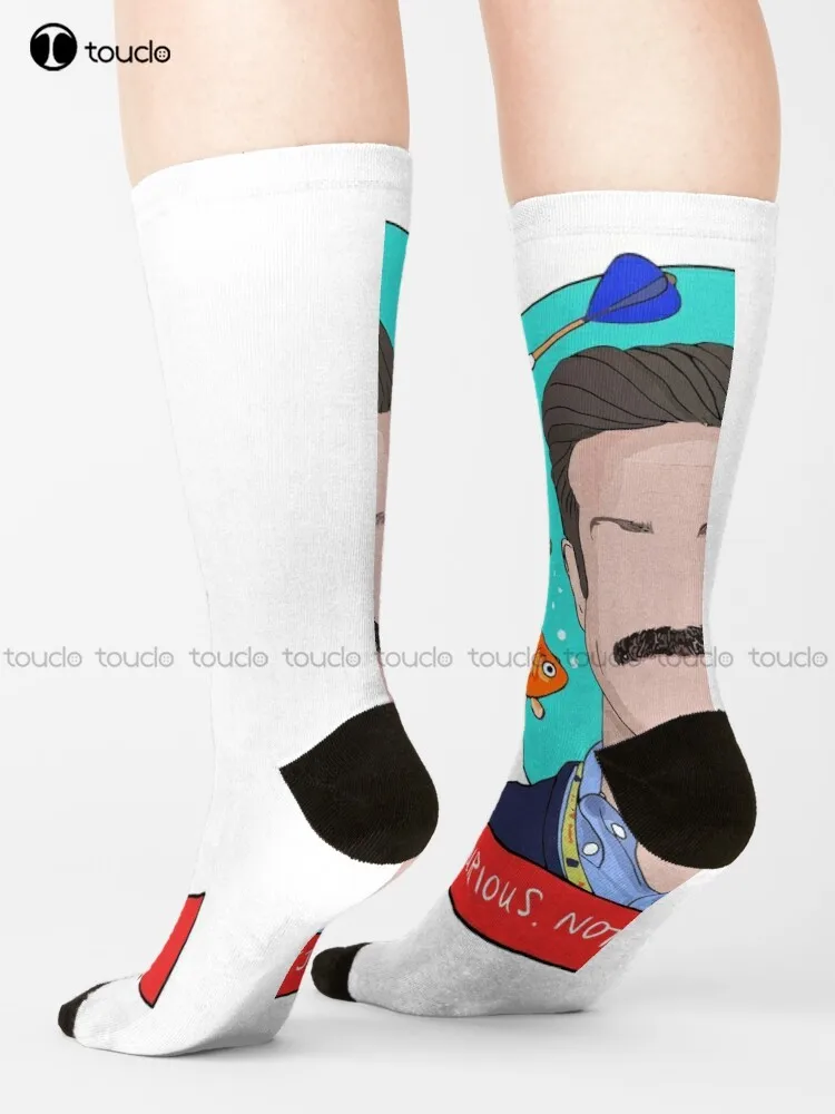 

Быть любопытным лассо, не судить, рождественские носки, зимние носки для мужчин, Мультяшные удобные спортивные носки для лучших девочек, инд...