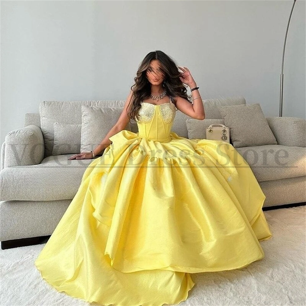 

VD Sexy Sweetheart Prom Dresses for Women A-Line Layered Crystals Sequins Formal Occasion Gown Backless فستان سهرة نسائي سعودية