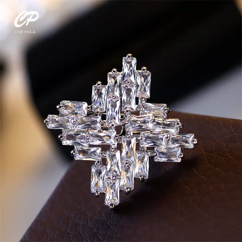 

Luxury Sparkling Rhinestone Zircon Brooch Mini Pin Collar Pin Women's Temperament Cardigan Anti Glare Suit Accessories