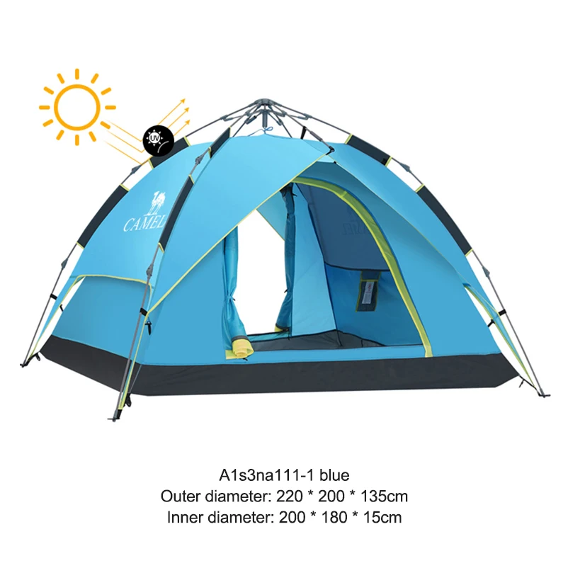 

Палатка Автоматическая для отдыха на открытом воздухе, навес от дождя, кемпинга на 3-4 человек, навес от солнца для путешествий и семьи, порта...