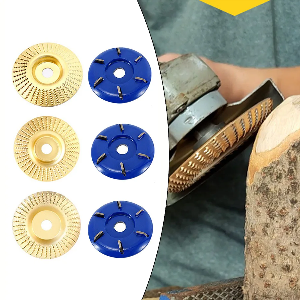 

2pcs Wood Carving Disc Set Grinding Wheel Polishing Disc 4 /3.5 Inch Angle Grinder Disc 6 Teeth Wood Turbo Curve Carving Disc