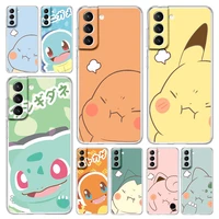 pokemon anime pikachue soft coque for samsung galaxy s22 s21 note 20 ultra s20 fe 10 s10 plus lite transparent phone case fundas