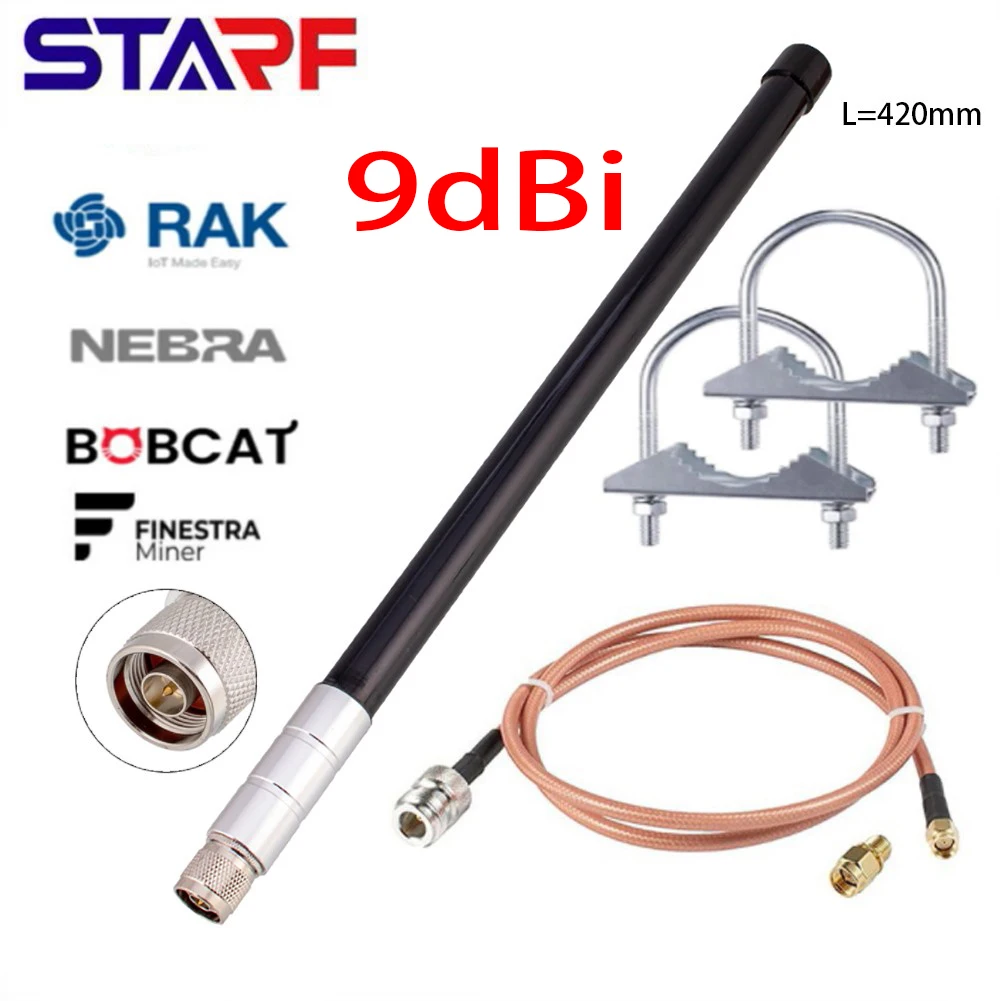 

9 дБи наружная антенна N-Male RAK Беспроводная Антенна Helium Bobcat Sensecap M1 HNT 868 МГц 915 МГц с 1-метровой кабельной антенной