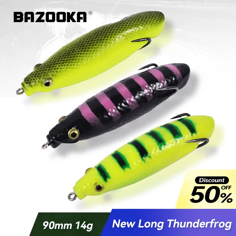 

Bazooka Frog Lure Thunderfrog Soft Fishing Lures Floating Baits Silicone Top Water Trout Bass Jigging Wobblers Swimbait Winter