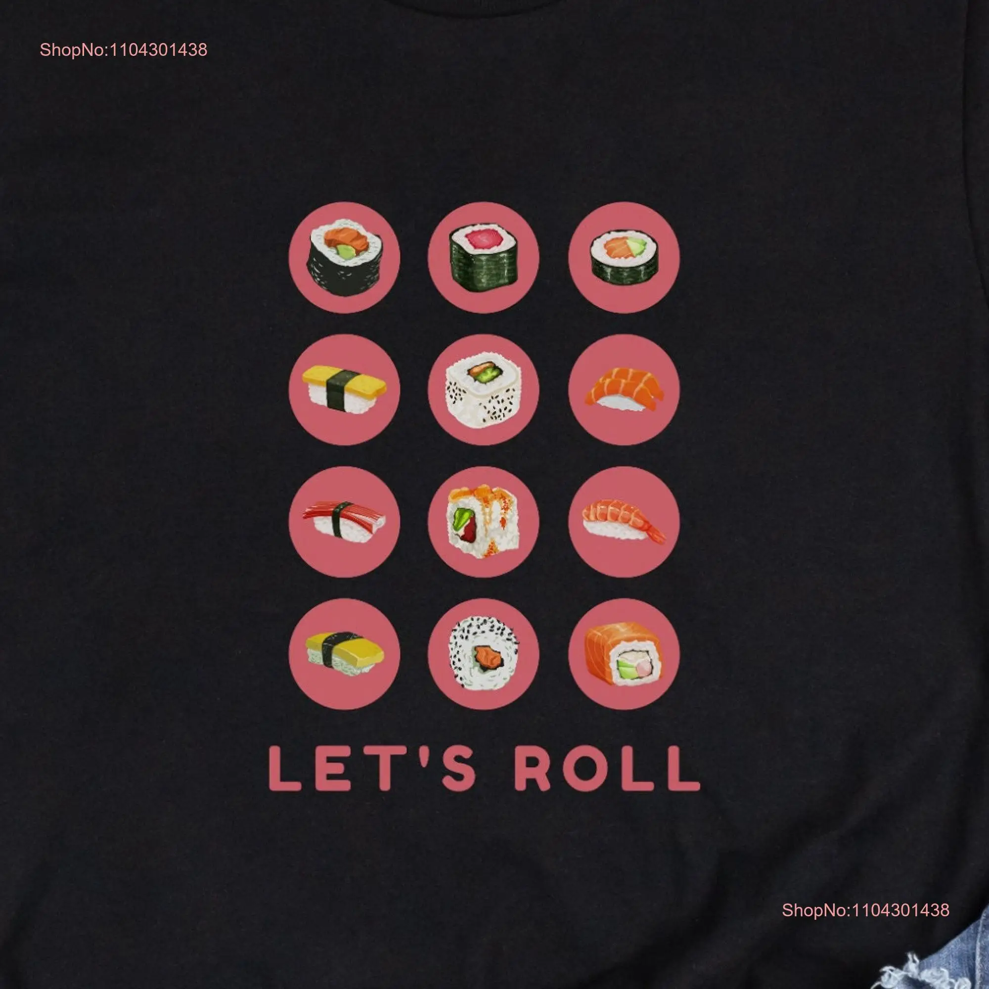 Футболка с суши японский любовник девушки женщины для мужчин Foodie длинными или