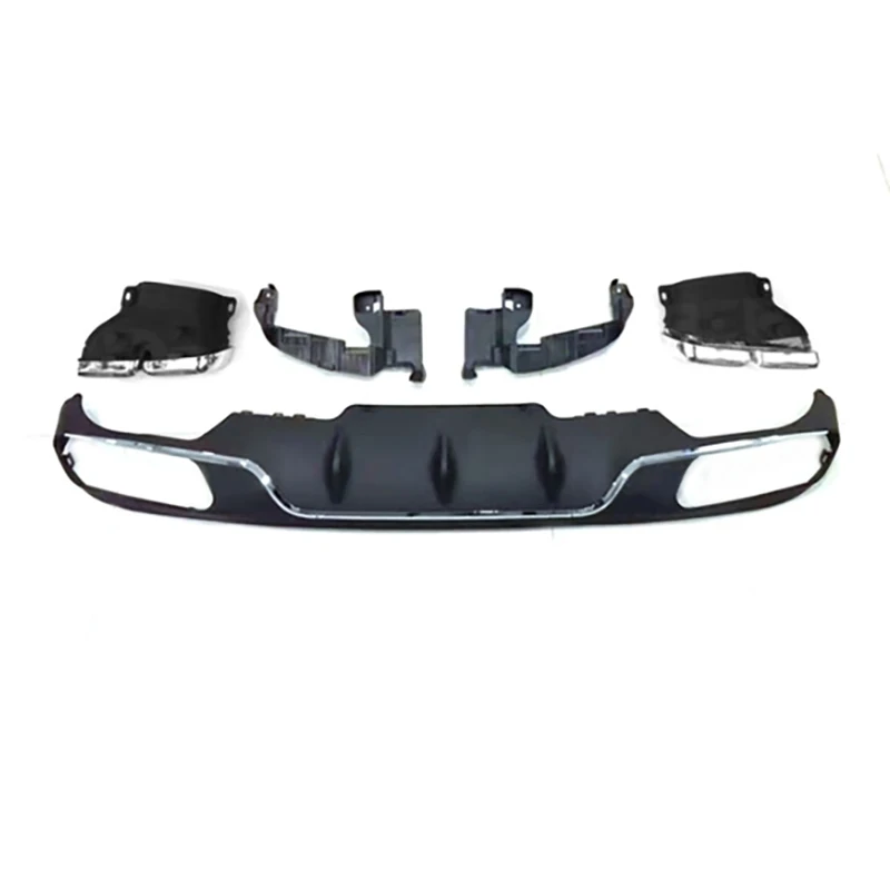 Для Benz W213 2017-2019 стандартный задний бампер автомобиля E-класса изменен на E63 AMG с диффузором заднего бампера и выхлопными трубами.