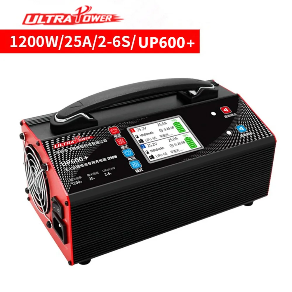 Зарядное устройство ULTRAPower UP600 +, 1200 Вт, два канала, одна клавиша, 25 А