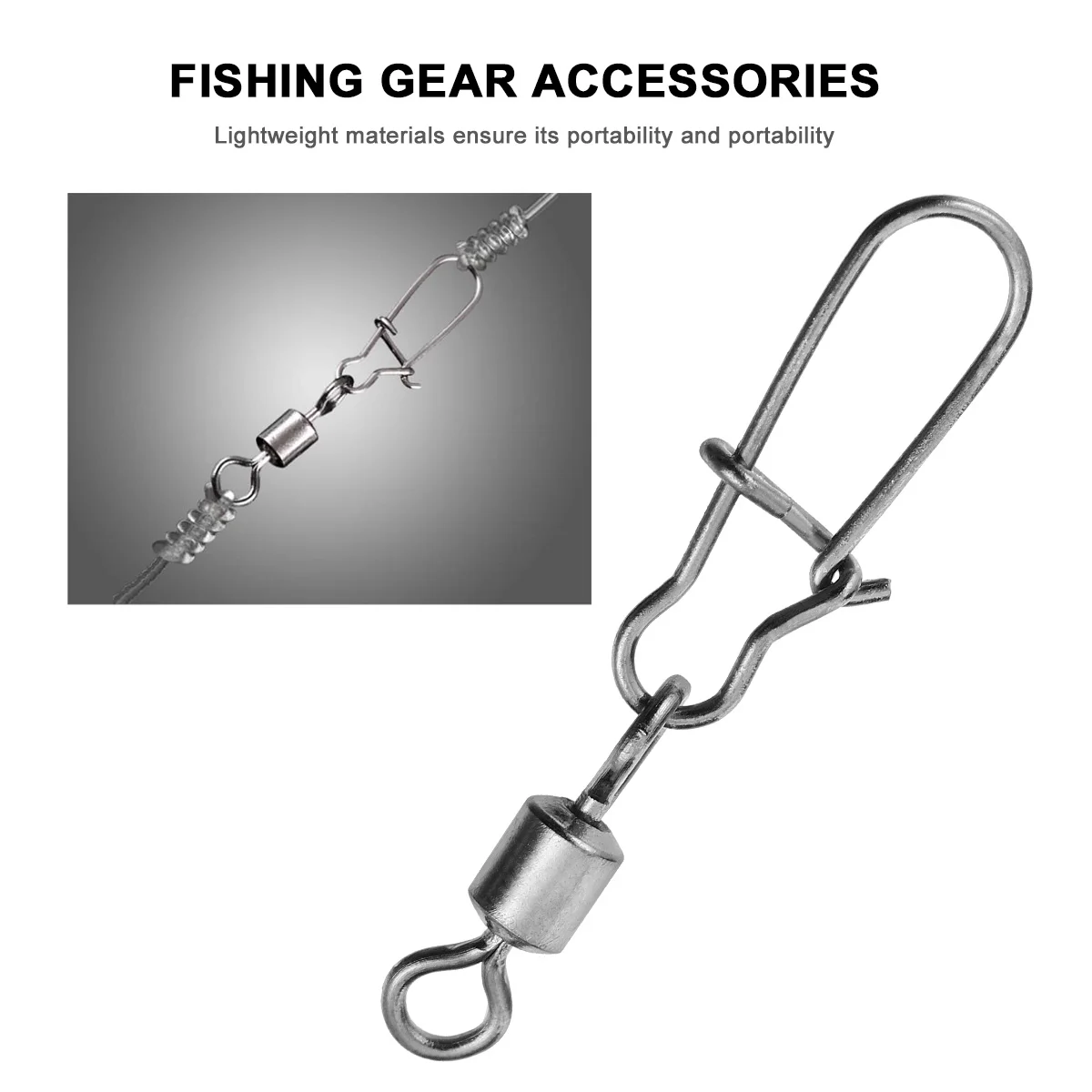

100pcs Fishing Rolling Swivel Fishing Hook Connector Tackle Fishing Rolling Ring