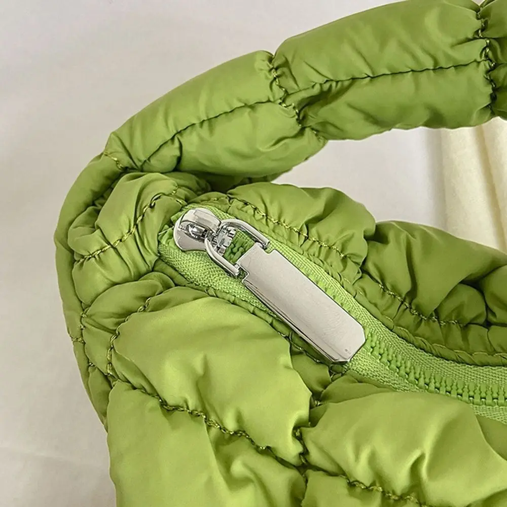 Office Worker Tote Storage Bag Space Cotton Pleated Plaid Women Shoulder Bag Fold Cloud Bag Mini Tote Bag Women Handbag