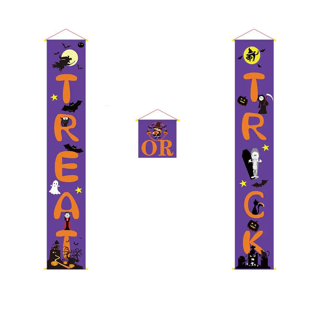 

1 Pair Halloween Theme Porch Couplet Banner Combination Home Entrance Halloween Holiday Atmosphere Party Decoration Accessories