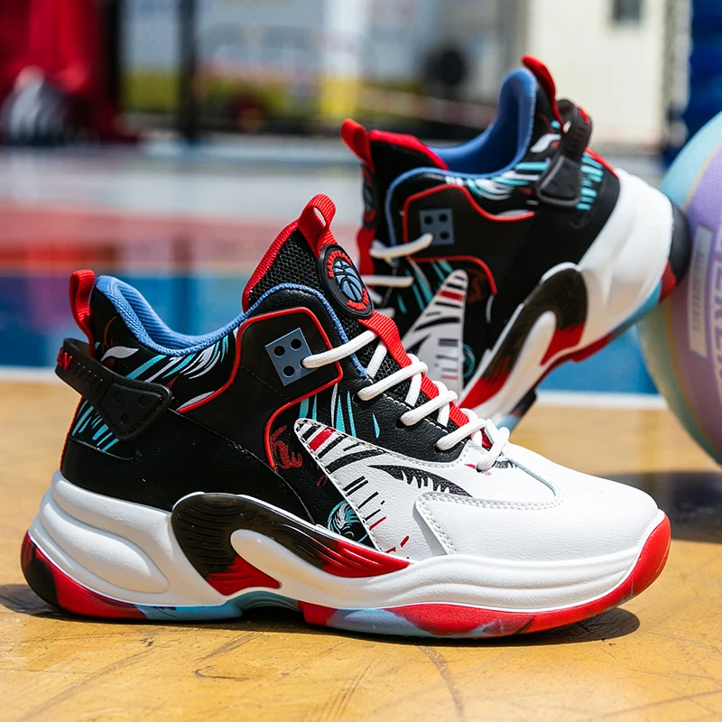 

Высококачественная Мужская Баскетбольная обувь, амортизирующая износостойкая Профессиональная детская спортивная обувь, Уличная обувь для пар