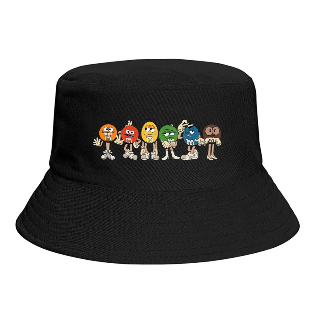 

Панама M & M's M в виде шоколадных конфет с мультяшными красочными персонажами, мужская шляпа из полиэстера, унисекс, рыбацкая шляпа, индивидуа...