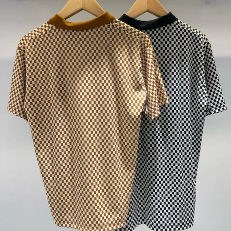 Mens Golf Shirt Lattice Moisture Wicking Quick-Dry Short Sleeve Casual Polo Shirts for Men