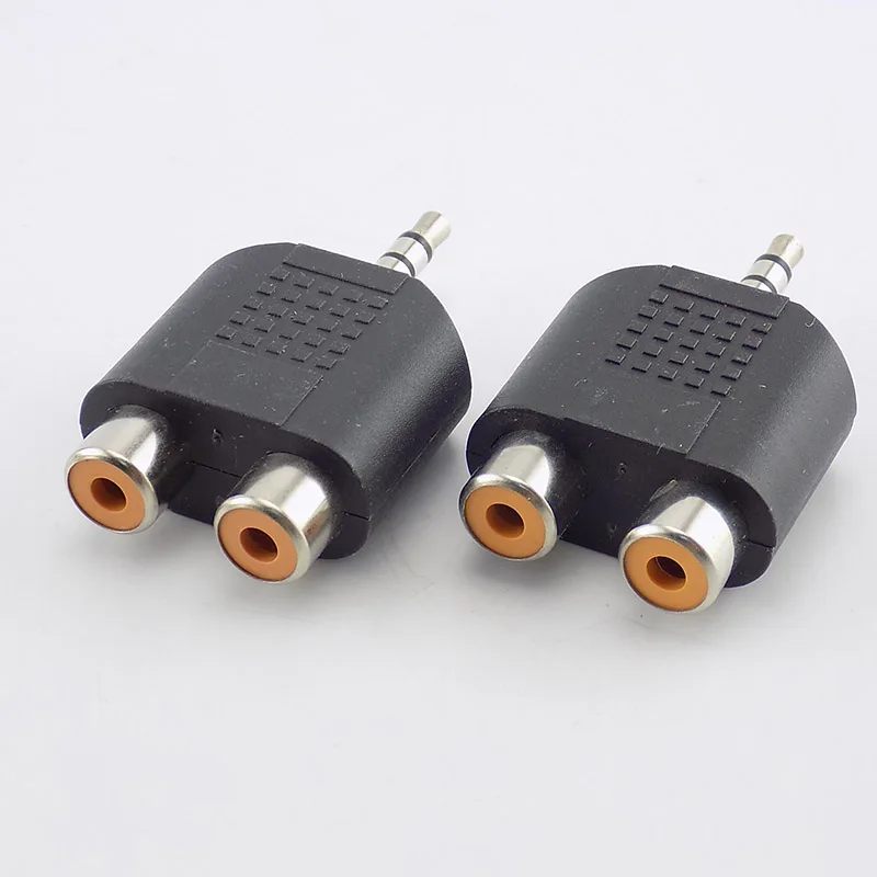 

1pcs 3.5mm Plug Male to 2 RCA Female AUX Audio Adapter Y Type Splitter Connector For Earphone Stereo Headphone Computer Speaker