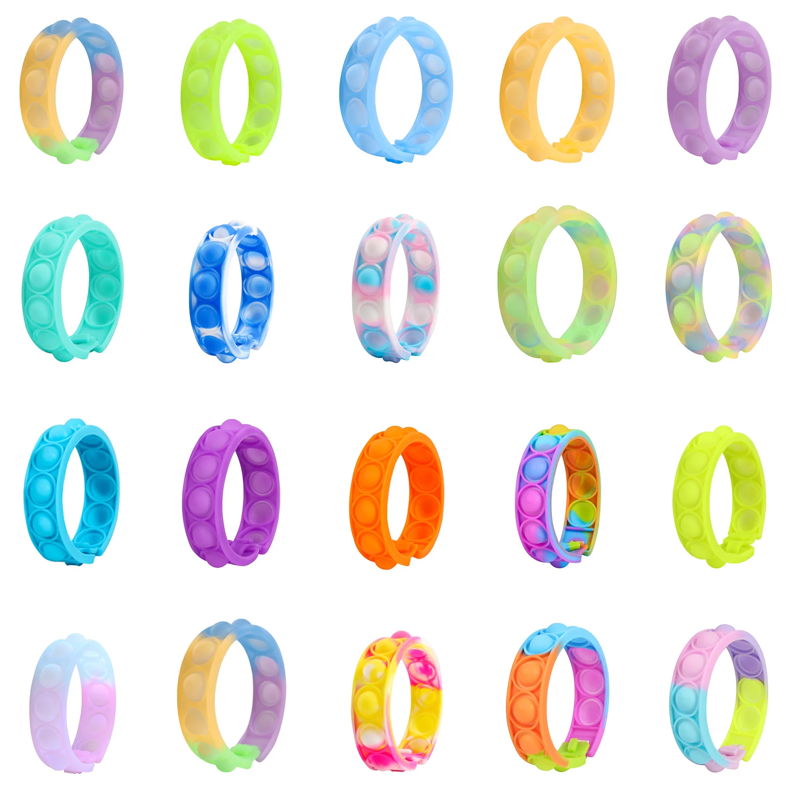 

Bubble Bracelet puzzle decompression Finger Music silicone bracelet toys (2