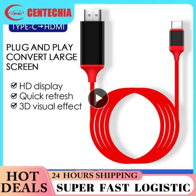 

For Macbook Samsung Galaxy S9/s8 Huawei Video Converter Usb 3.1 Usb-c Cable 4k Cable Adapter Type C To HDMI-compatible Cable