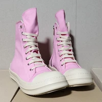 high quality ro mens and womens shoes high top pink canvas shoes zipper couple shoes casual sports women tops