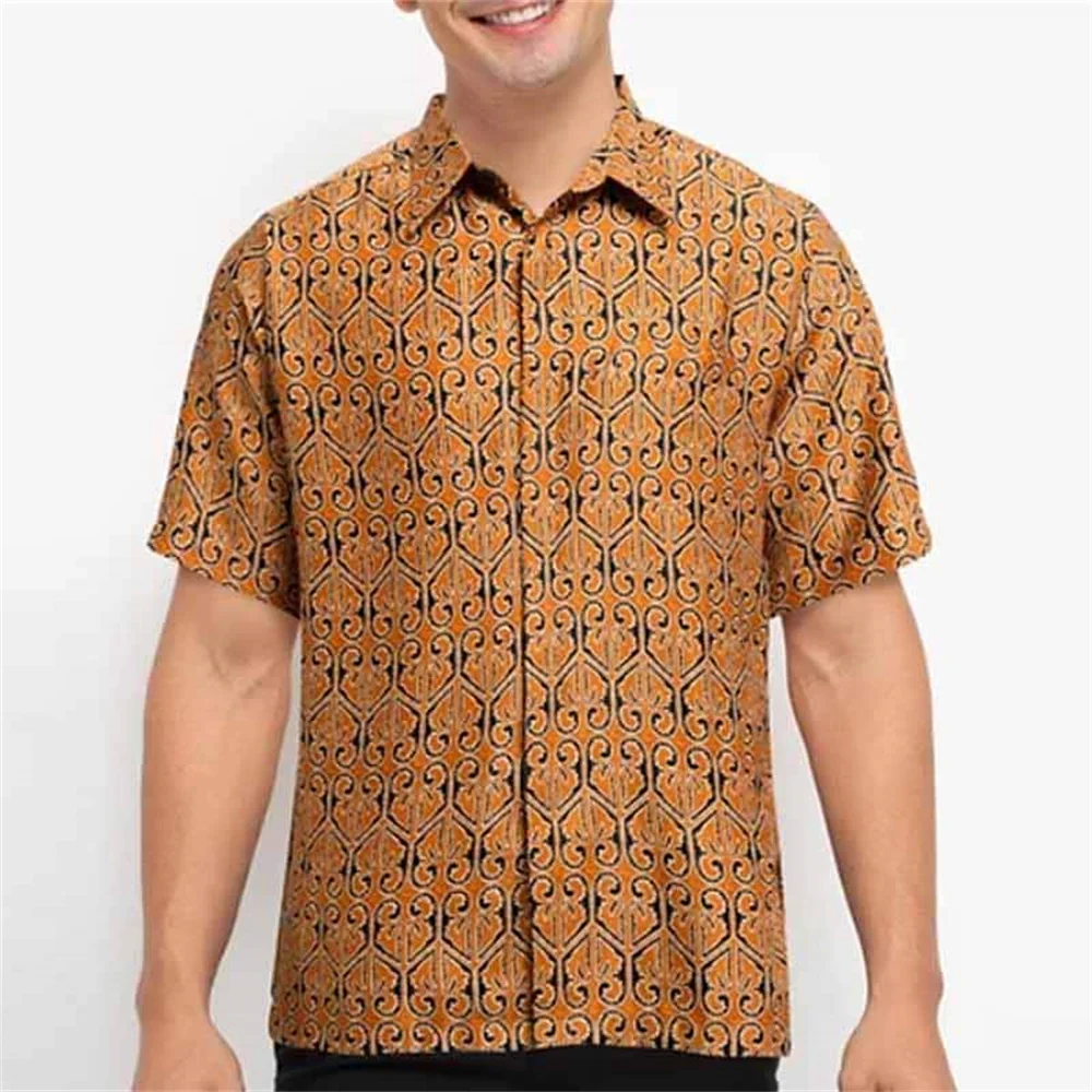 

New Social Men's High Quality Polo Neck Short Sleeve Button Printed Shirt Street Fashion Men's Designer Clothing Top 2023