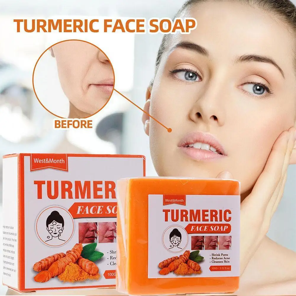 

Turmeric Facial Soap Skin Smoothing Facial Care Acne Soap And Hand Spots Black Wrinkles Care Facial Scar B3A4