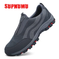 supnumu men leather casual footwear waterproof outdoor walking shoes women moccasins non slip parents slip on loafers zapatillas