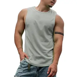 Image for Men Casual Beach Vest O-Neck Sleeveless Thin Men V 
