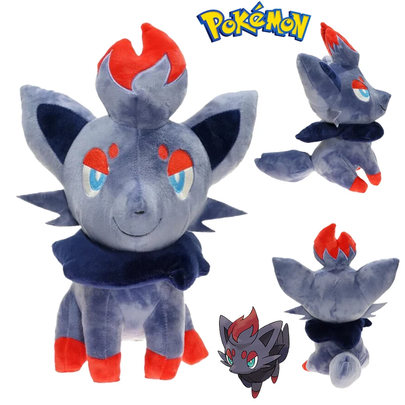 

Pokemon Zorua Plush Doll 30CM Kawaii Anime Perphery Cute Pocket Monster Stuffed Toy Sitting Dog Soft Lovely Kids' Birthday Gift