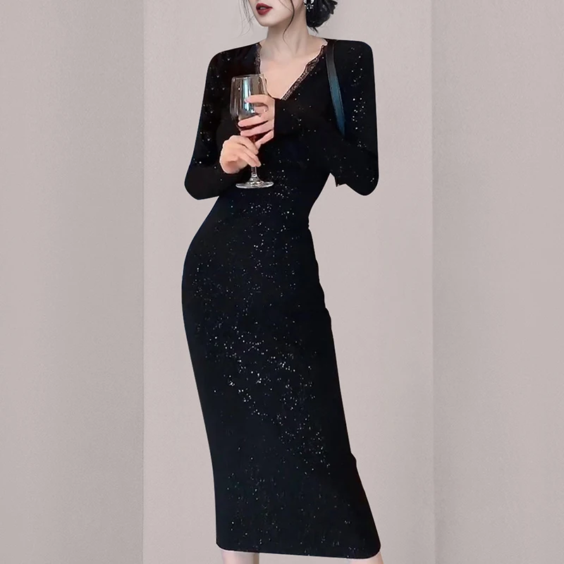 Женское платье-карандаш с V-образным вырезом H Han Queen | Женская одежда