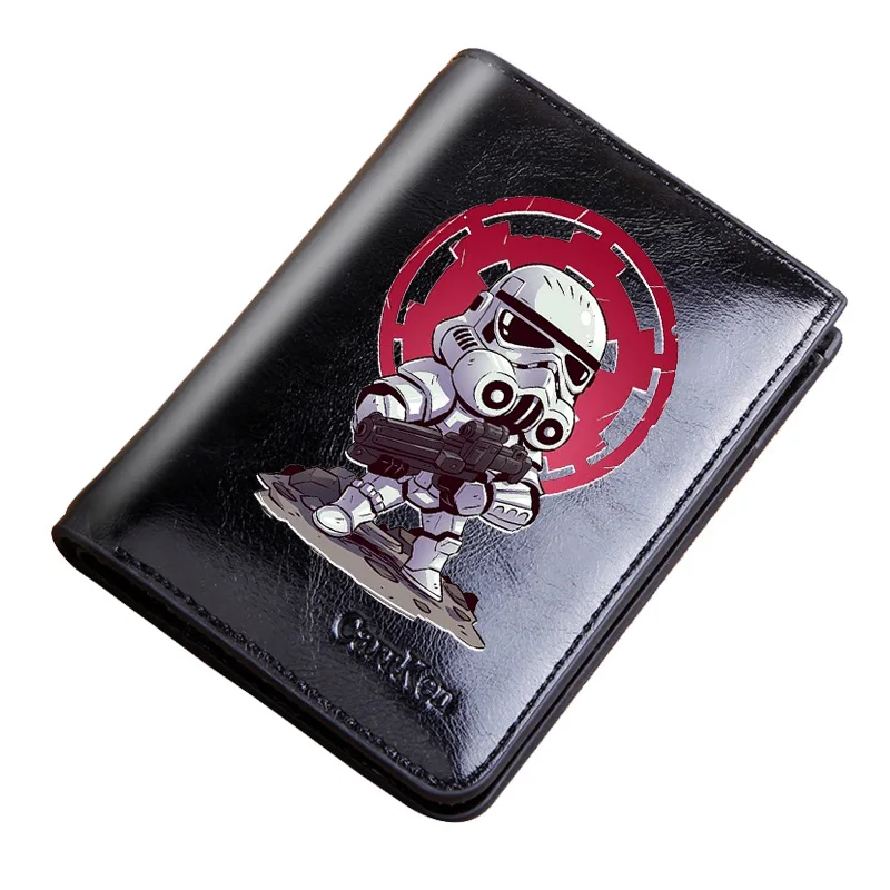 

Male Genuine Leather Wallets Galactic Empire Warriors Cover Men Wallet Small Mini Card Holder Hasp Pocket Zipper Short Purses