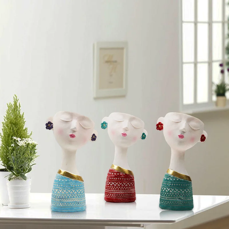 

Home Decor Nordic Creative Resin Lovely Girl Vase Flower Pot Living Roon Decoration Statue Crafts Home Desktop Decora Vases
