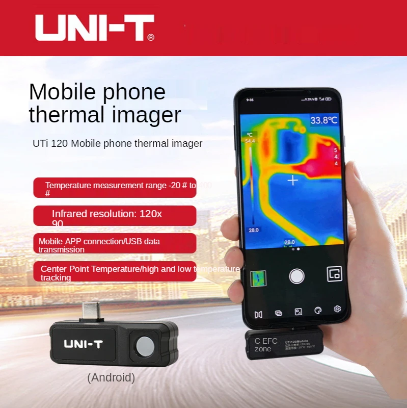 

Uni-T Multifunctional UTi120Mobile Infrared Mobile Phone Thermal Imager Take Pictures Record Industrial Portable Thermal Imager