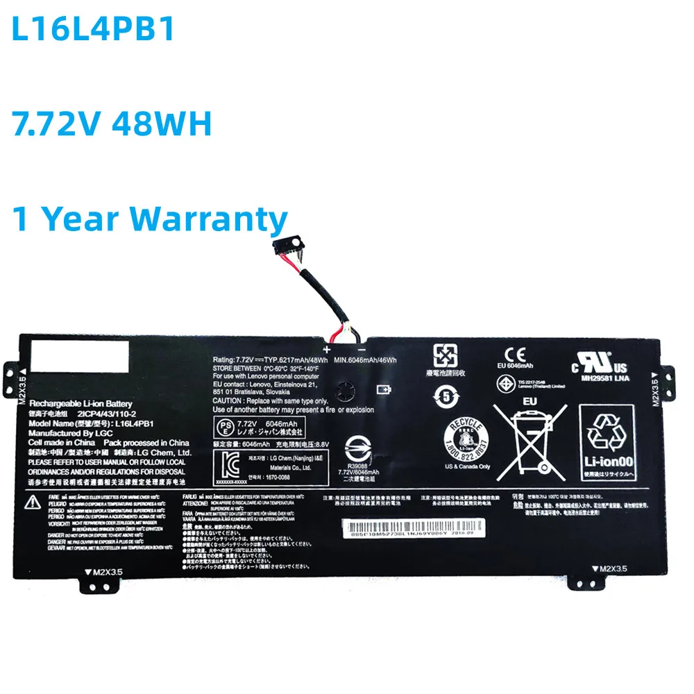 L16L4PB1 L16M4PB1 Аккумулятор для ноутбука Lenovo Yoga 720-13IKB 13IKBR 15IKB 730-13IKB L16C4PB1 5B10M52739 7 68 В 48 Втч