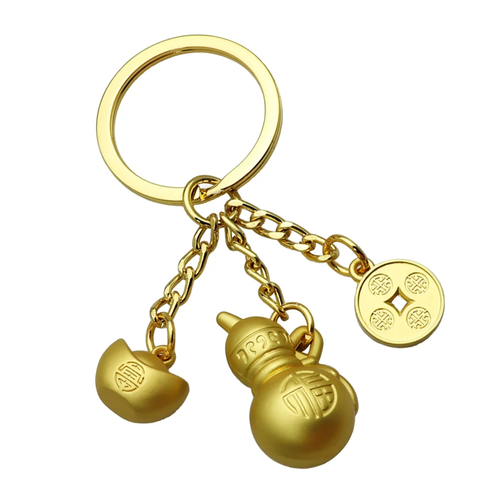 

1Pc Creative Keyring Adornments Ingot Gourd Coin Shaped Pendant Key Chain Gift