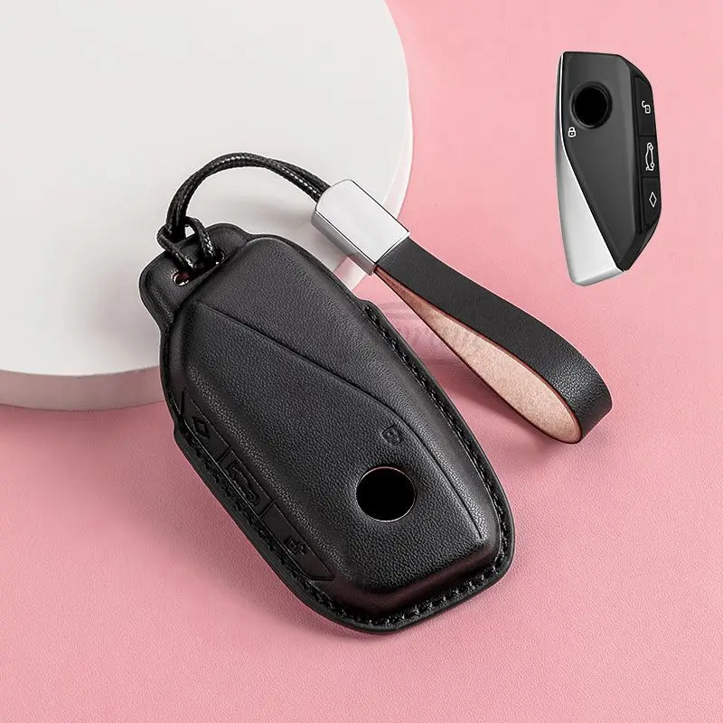 Автомобильный кожаный чехол для ключей BMW i7 X7 G07 LCI iX I20 X1 U11 7 Series G70 G09 XM U06 G81 M3 2023