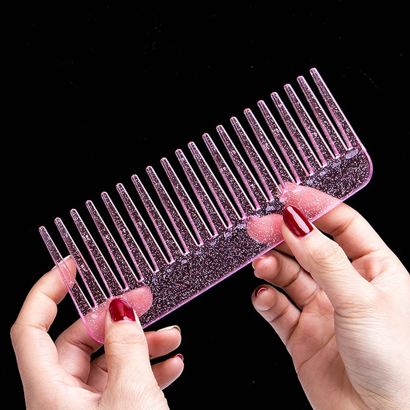 

Color Glitter Comb Star Curly Dryer Wet Handle Large Detangling Women Girl Hairdressing Wide Gift Styling Beard