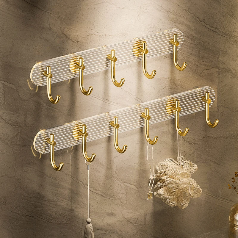 

Hooks Self-adhesive Wall Gold Towel Clothes Drilling No 벽걸이 Hanging Hook Punch-free Silver Holders Hanger Bathroom Bag Luxury