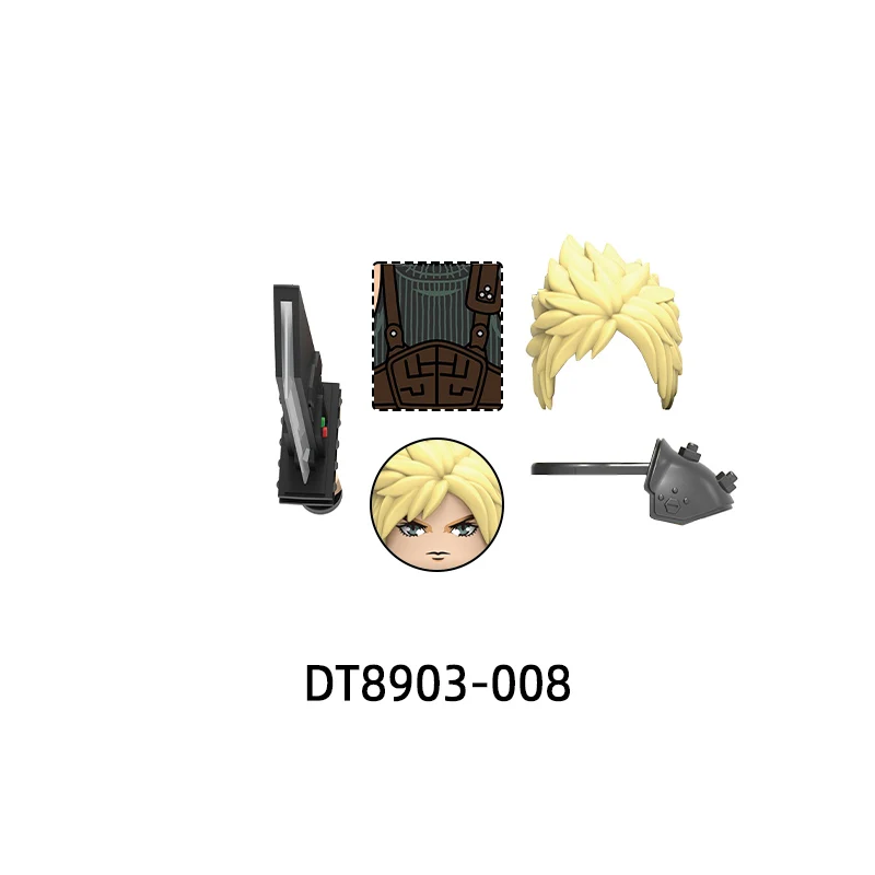 Фото Final Tifa Zack Cloud Sephiroth Strife Fair Lockhart Fantasy Модель Блоки MOC Набор кирпичей Подарки Игрушки DT8903 №4