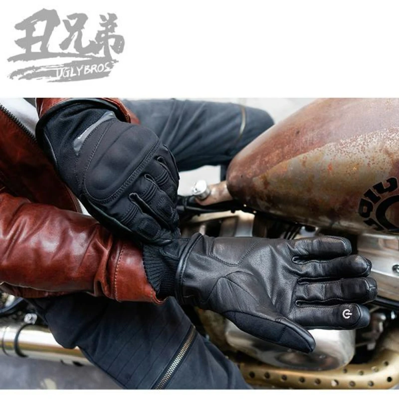 UglyBROS осенние и зимние мотоциклетные перчатки для верховой езды флисовые