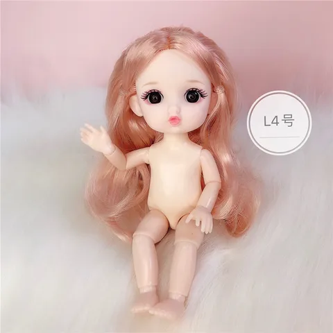 17 см, 8 очков, милая девушка BJD с ртом, 3D настоящие глаза, 13-шарнирная игрушка, кукла-корпус